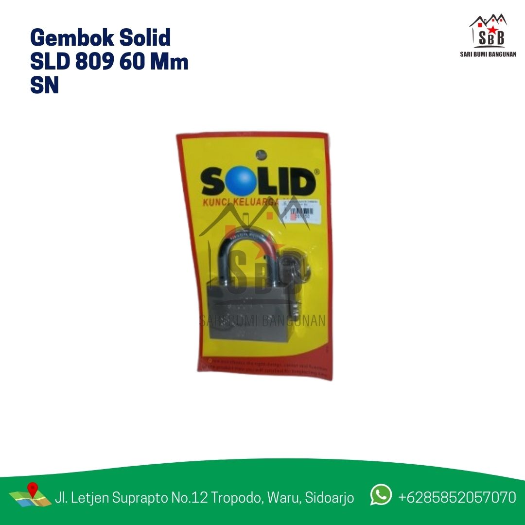 Gembok Solid SLD 809 60 Mm SN